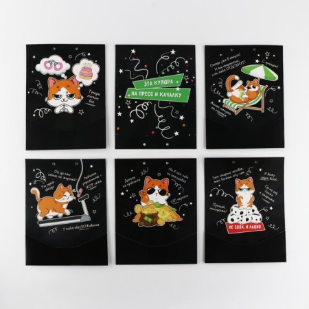 Envenue for money, a birthday card "Congratulatory", with a cat, 6 sheets, 16.3 x 21.3 cm-16