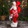 Santa Claus "in a striped scarf and with a flashlight" 44 cm, white-red