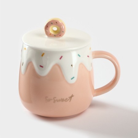 Ceramic mug "Delicate ice cream", 380 ml, color mix-3