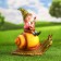 Garden figure "Dwarf on the snail" 30x27x15cm