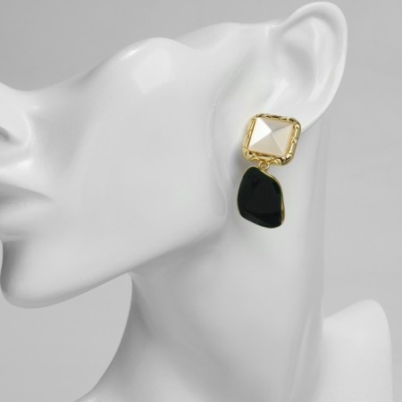 Earrings Assorted "Antiquity" Square, Color Gold-2