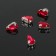 Rhinestones in DACs (set 5 pcs), 6 × 10mm, red color in silver
