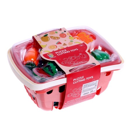 A set of products "Vegetables and fruits" with accessories in a basket, mix-8