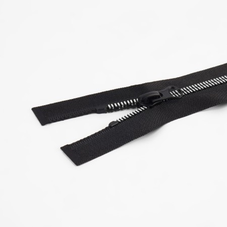 Lightning "Tractor", No. 5, detachable, automatic lock, 60 cm, black/white color-1