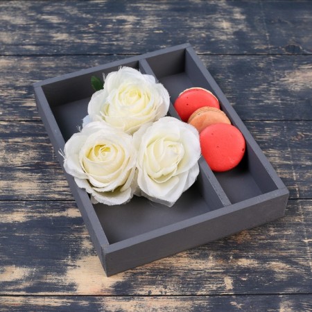 Kashpo wooden 25.5 × 20 × 4.5 cm "Makarunas", gray give beautifully-1