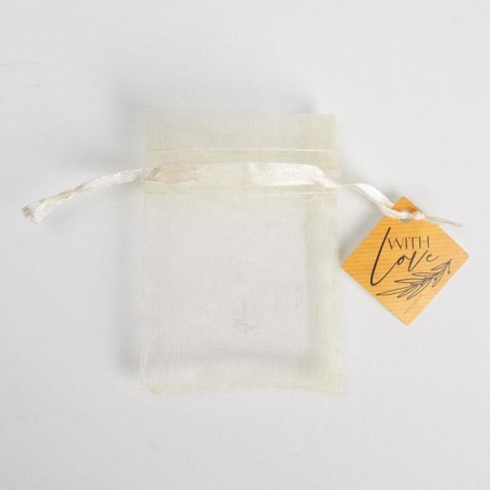 Bager Gift Organza Beige “With Love”, with a nameplate, 7 x 9 cm +/- 1.5 cm-1