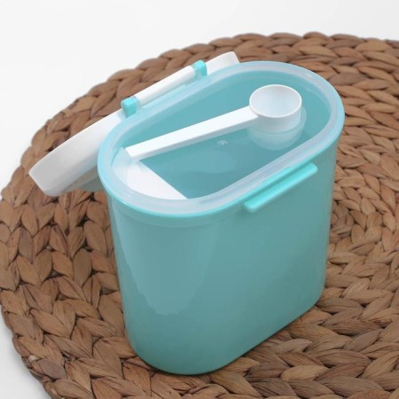 Plastic jar for bulk products with a measured spoon, 800 ml, 13.5 × 10 × 15 cm, color mix-1