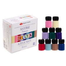Acrylic paint, set of 9 colors x 20 ml, MATT, ZHK Decola 