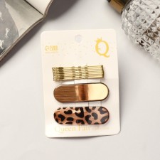 Invisibility for Herty hair (set 10 pcs) Leo, 5 cm, gold