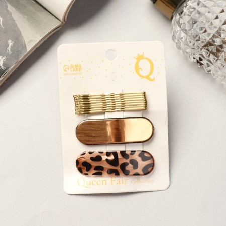 Invisibility for Herty hair (set 10 pcs) Leo, 5 cm, gold