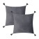 A set of decorative pillowcases Ethel with brushes, gray color, 45x45 cm - 2 pcs, polyester, velor