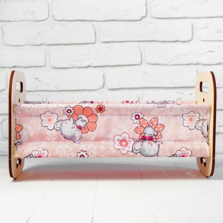 Wooden bed for dolls "Katyusha", 44 × 24 × 24 cm, with bedding