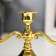 Summary Metal on 3 candles "clear lines" Color gold 12.5x21.5x10 cm
