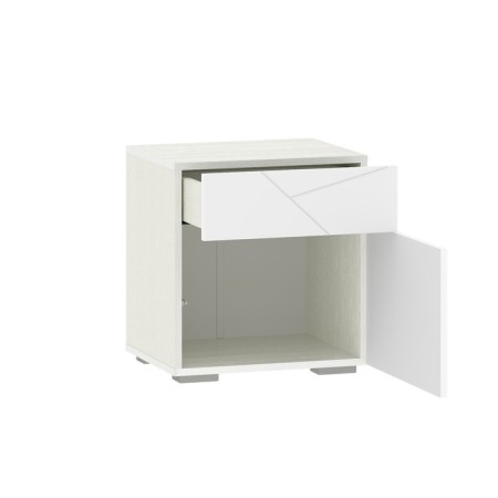 Summit bedside table, 452x380x488, white texture/Mernga MDF-1