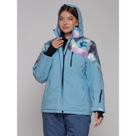 Ski jacket female winter, size 60, blue color-2