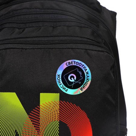 Youth backpack, 42 ​​x 31 x 22 cm, Grizzly 338, ergonomic back, laptop compartment, black/yellow RU-338-4_1-9