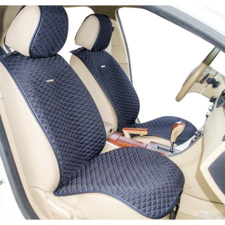 Palermo capes, on the front seats, textiles, black/blue, 2 pcs-2