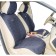 Palermo capes, on the front seats, textiles, black/blue, 2 pcs