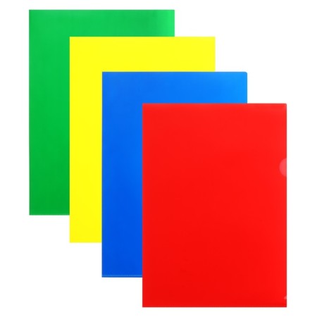 A set of A4, 180 μm folders, calligrata standard, translucent, 4 pieces, mix-1