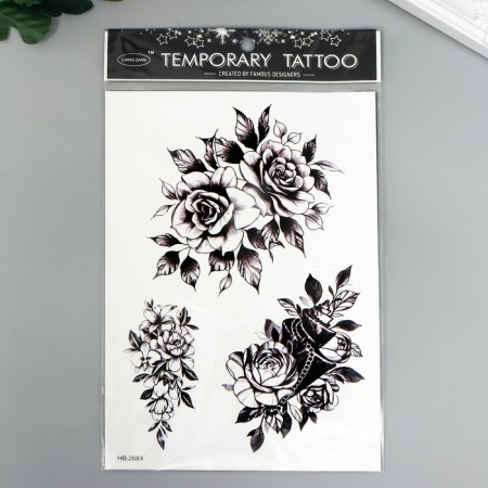 Tattoo on the body Black "Rosary" 21x15 cm-2