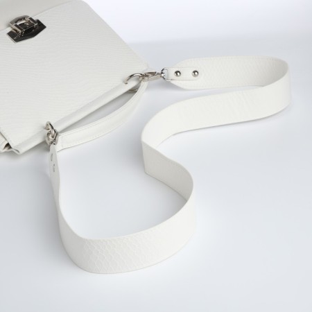 Women's bag Textura, messenger, average size, white color-4