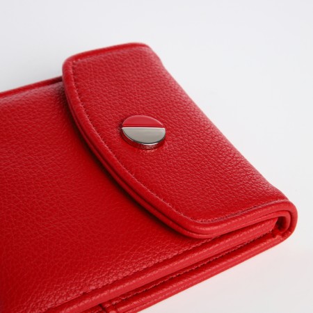 Women's wallet on magnet, red color-2