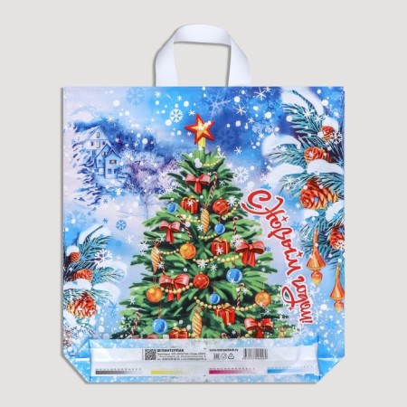 New Year. Package "Hello Yolka", plastic with a loop pen, 40x42 cm.-1