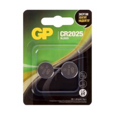 Battery lithium GP, CR2025-2BL, 3V, blister, 2 pcs.