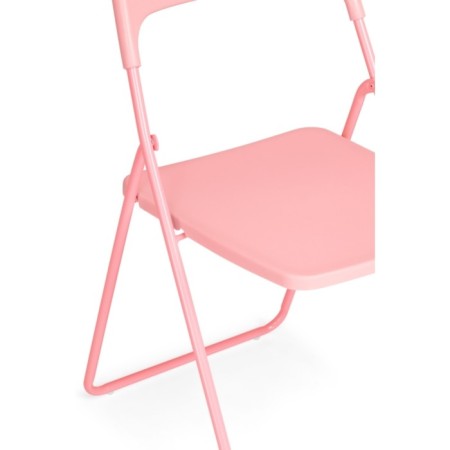 Fold plastic stool, metal/plastic, pink/pink 43x46x81 cm-6