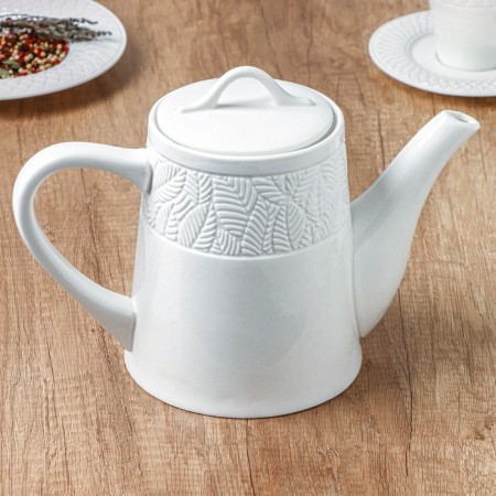 Teapot Porcelain Hot Magistro Crotone, 1.4 liters, white color-2