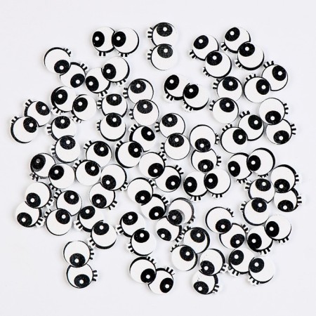 The eyes are wooden, set 40 pcs., Size 1 pc. - 2 × 1.1 cm-1