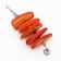 A toy for birds with a carapace carapace and beads, 20 x 6 cm, orange