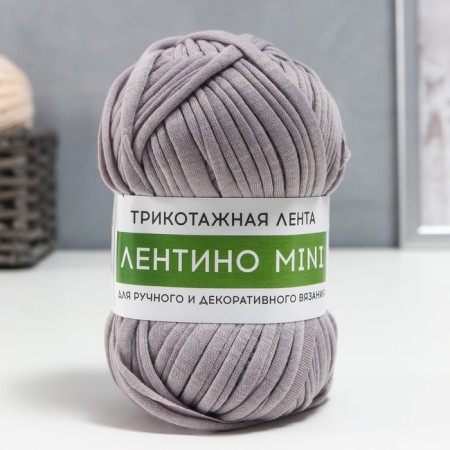 Knitted yarn 100% cotton "Lentino mini" 100 g 40 m color 28 light gray