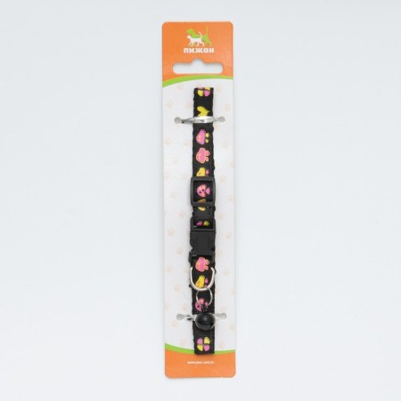 The two -layer collar with fastx "Mushrooms" 30 x 1 cm, black-7