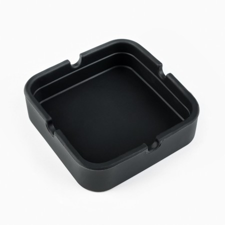 Silicone, square, 8 x 2.3 cm, black ashtray-1
