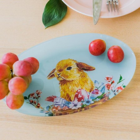 Glass oval shade "Rabbit", oval, 24.5 × 15 cm-7