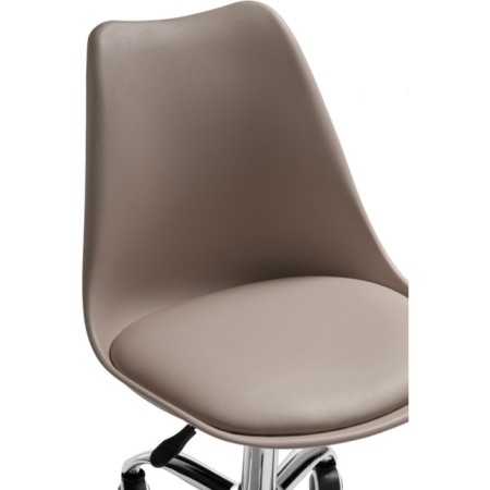 Computer chair Kolin Metal/Ecokuzha/Plastic, Chrome/Beige 49x56x78 cm-4