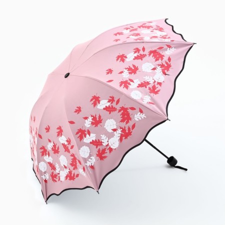Mechanical umbrella with a curly edge "Autumn Leaves"-1