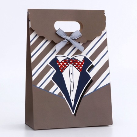 Gift box-package, packaging with a cut pen, "best man", 14 x 6 x 21 cm