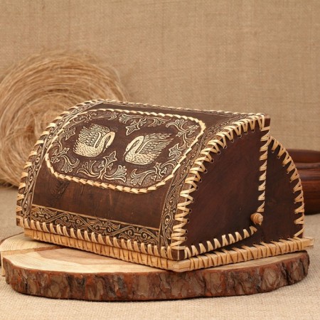 Bakery "Swans", complex, 28 × 22 × 15cm, birch bark, mix-7