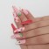 Follow nails "Strawberry", 12 pcs, with adhesive plates, ballerina shape, multi -colored