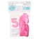 Set of candle in cake + 5 balls, number 5, pink