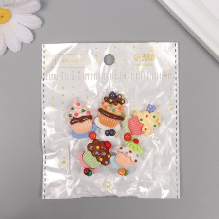 Decor for creativity plastic "Set of cakes" set 5 Sh 3x2.3x1 cm-3