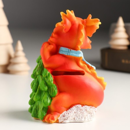 Piglite Polystone "Red Dragon in a scarf with a Christmas tree/ice cream" mix 7.5x6x10 cm-3