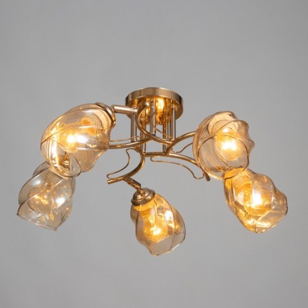 LUSTER "LOIS" 5x40W E27 gold 54x54x22cm-1