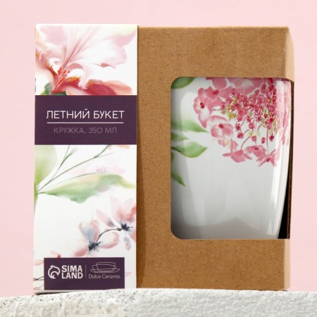 Ceramic watercolor mug, 350 ml, white color-4