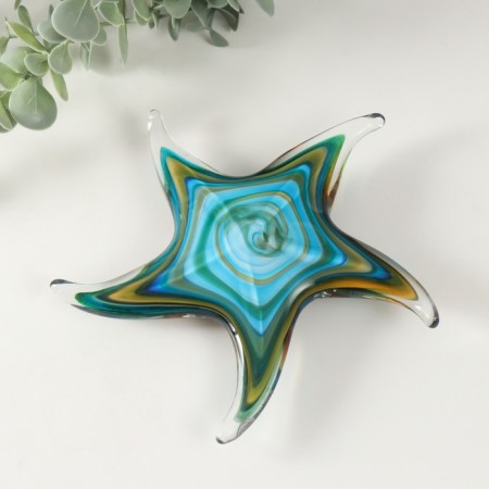 Souvenir Glass "Sea Blue Star" under Murano glass 15.5x15x4 cm mix-3