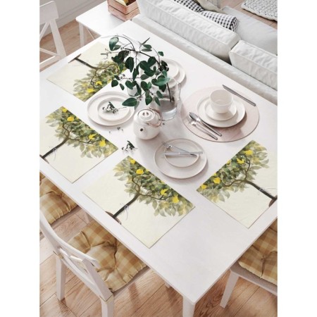 Set of napkins for setting the table "Vase with lemons", rectangular, size 32x46 cm, 4 pcs