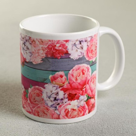 Julia sublimation mug flowers, 320 ml, with application-2