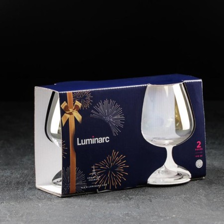 A set of glass glasses for cognac "golden chameleon", 400 ml, 2 pcs-1